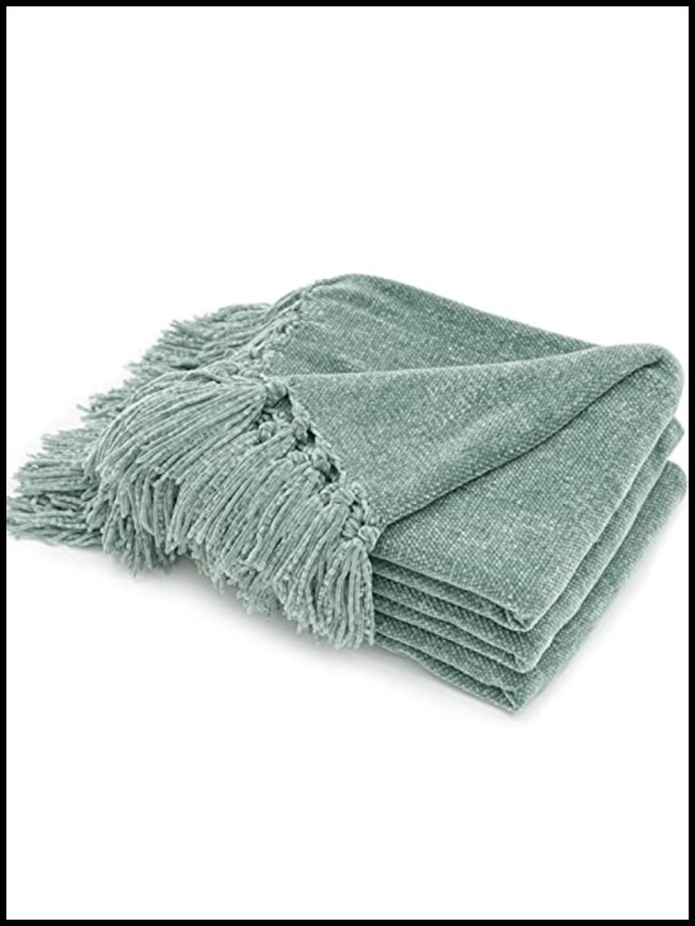 Chenille Throw Blanket 50x60 Super Soft Tassel Woven Polyester